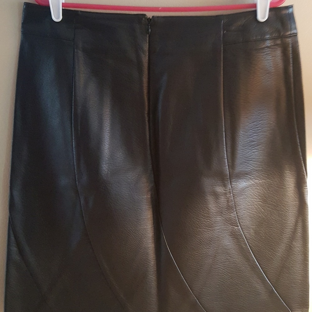 CATO Black Faux Leather Skirt