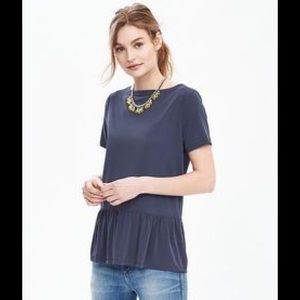 Cute Peplum Top Blue