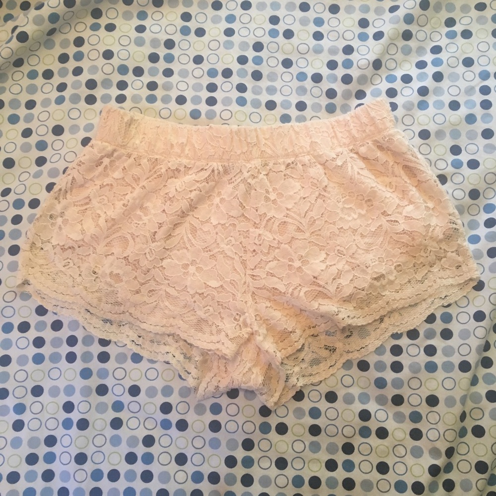 Forever 21 Cream Lace Shorts