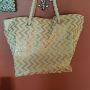 GOLD/BEIGE Beach Bag
