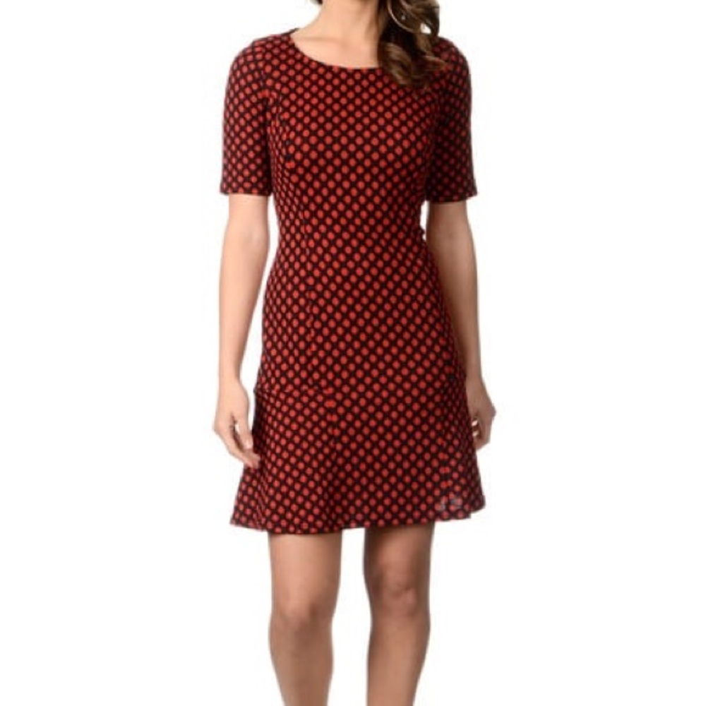 Black and red polka dot dress