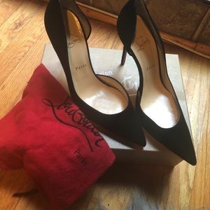 Black suede Christian Louboutin Iriza 100