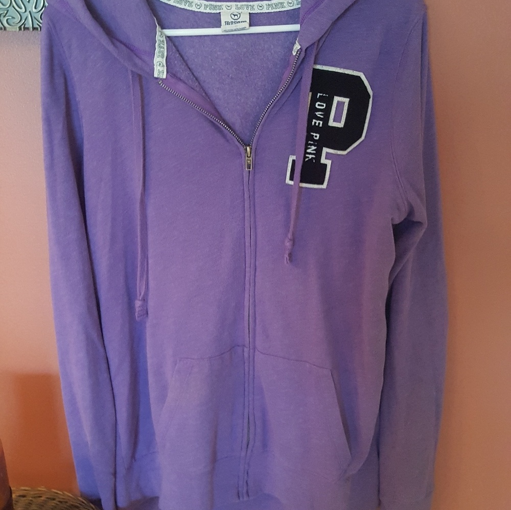 PINK Victoria Secret Sweatshirt w/Hood Zip Front