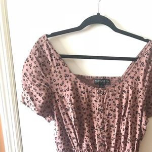 Mauve and Black Floral Dress