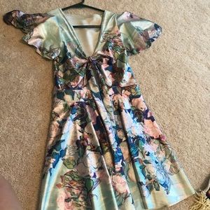 Van Gogh roses playsuit xs black milk