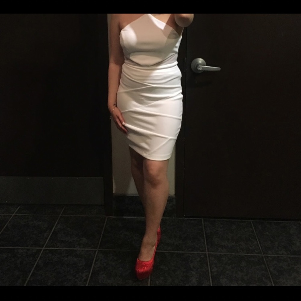 White halter party dress