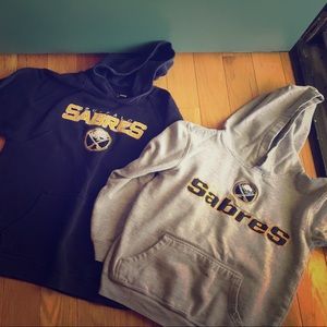 Two Sabres sweatshirts
