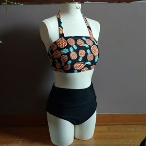 Pineapple halter two piece