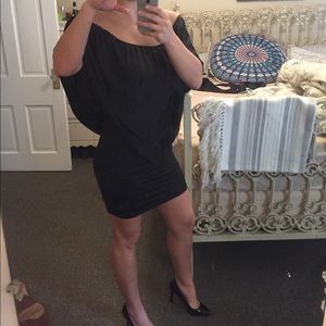 Body con dress w/ ruffle top