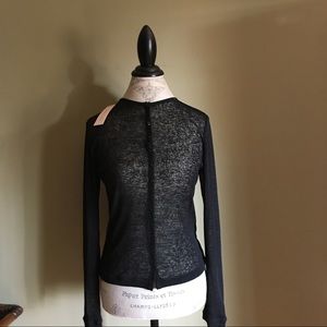Rebecca Taylor black chiffon top