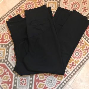 2 Pair Black Pant Leggings maternity