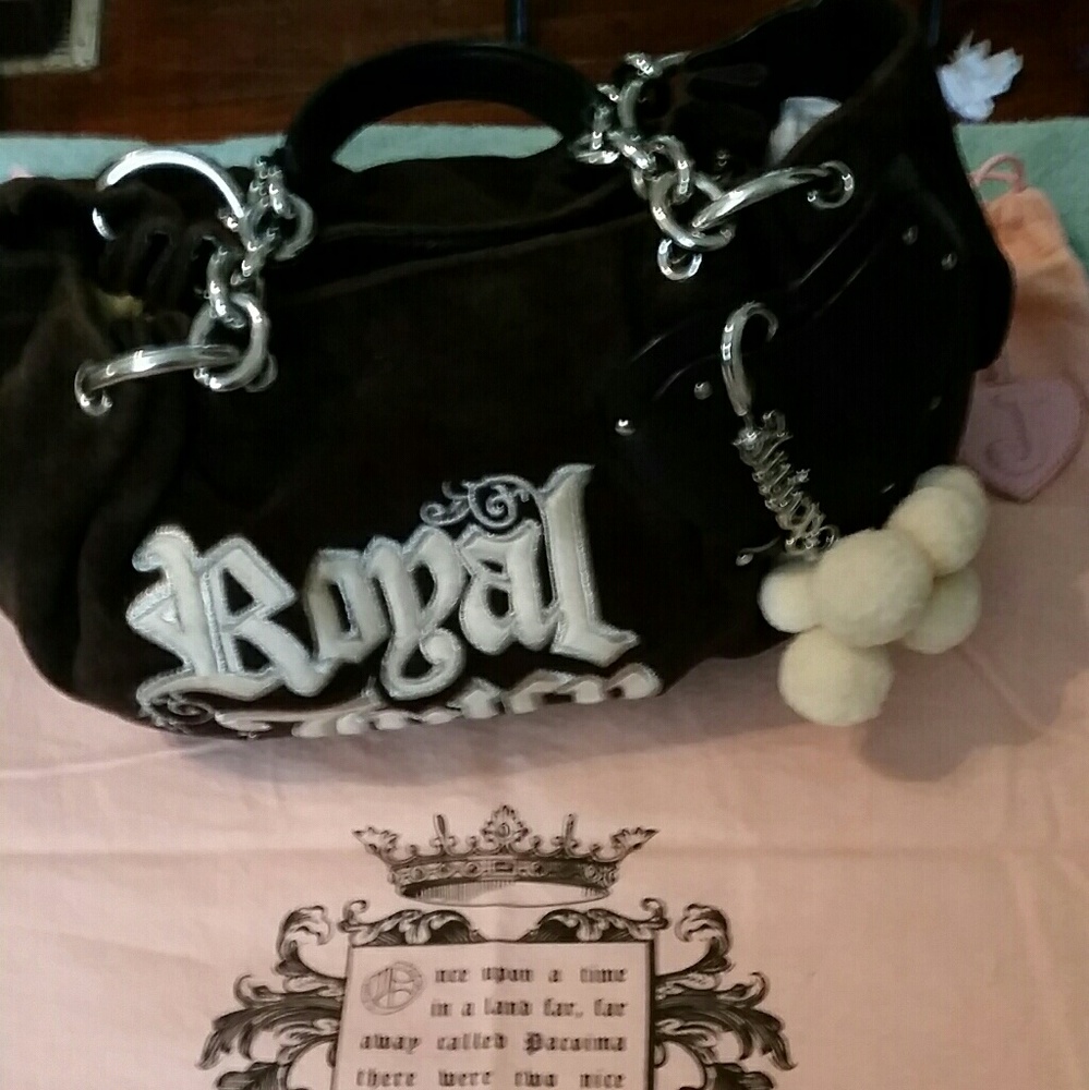 JUICY COUTURE ROYAL JUICY LEATHER & SUEDE HANDBAG