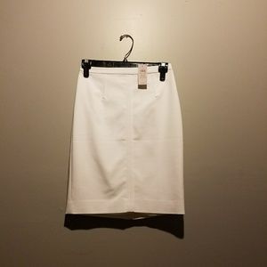 White Ann Taylor Pencil Skirt 00P