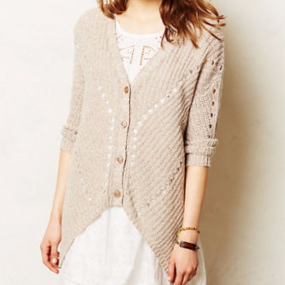 Anthropologie Sweaters - Anthropologie MOTH beige cardigan XS EUC