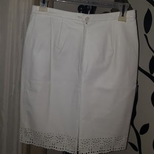 Extreme price drop stain! White leather skirt