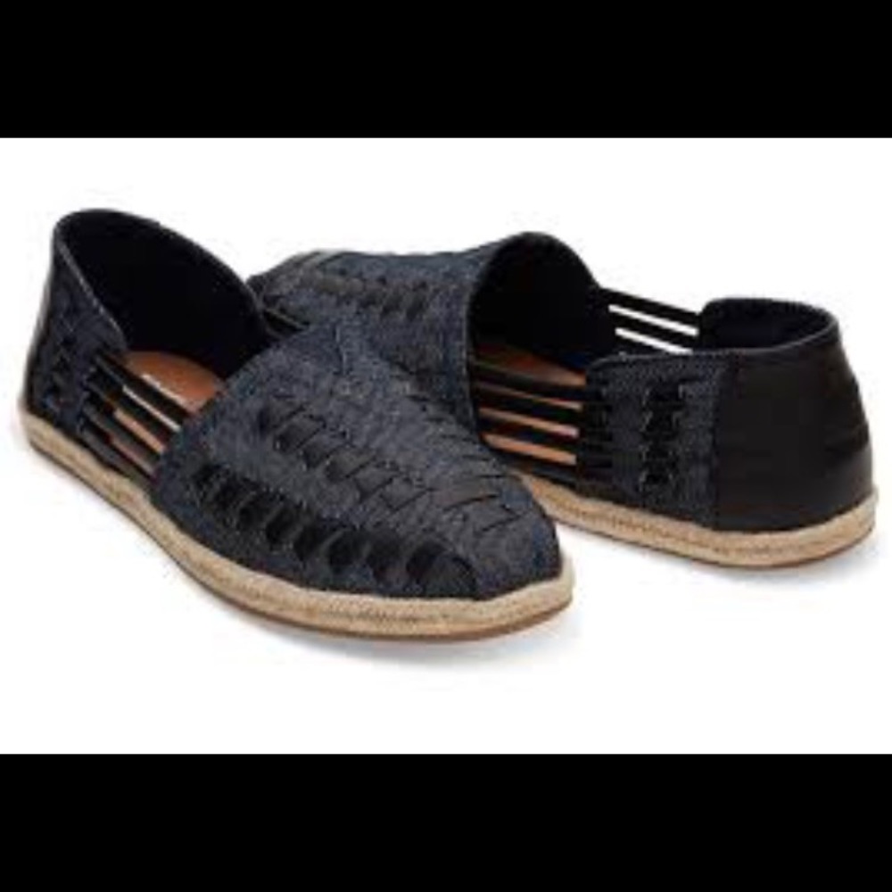 Toms Huarache Denim Slip Ons