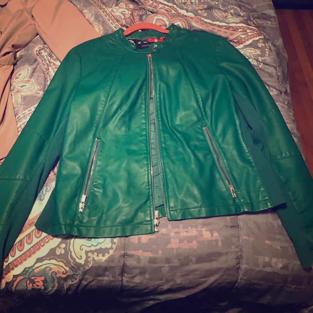 Black rivet leather jacket