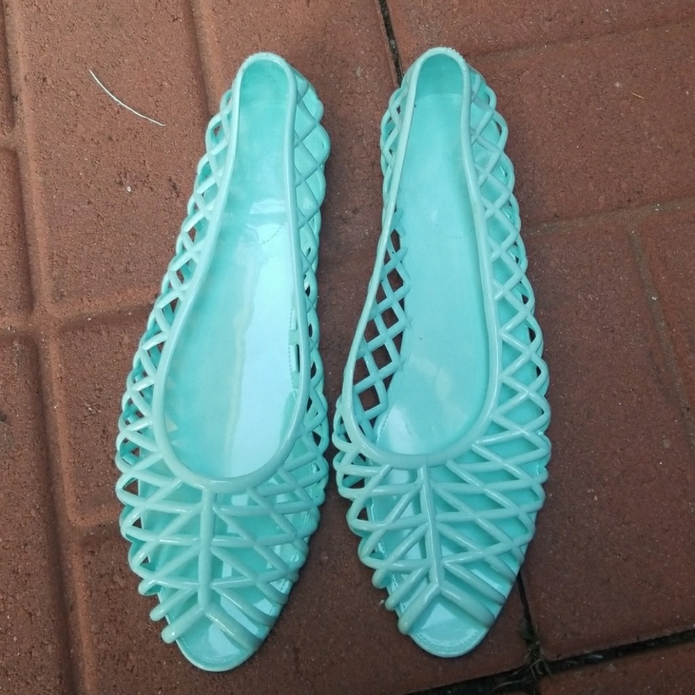 American Apparel PVC lattice jelly sandal new! Aqua beach boho style summer fav