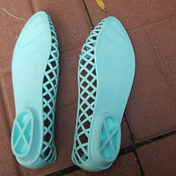American Apparel PVC lattice jelly sandal new! Aqua beach boho style summer fav - Picture 2 of 3