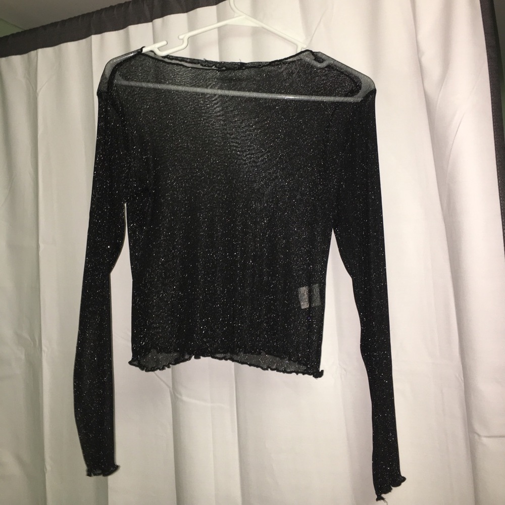 Sheer Brandy Melville Rene Glitter Top