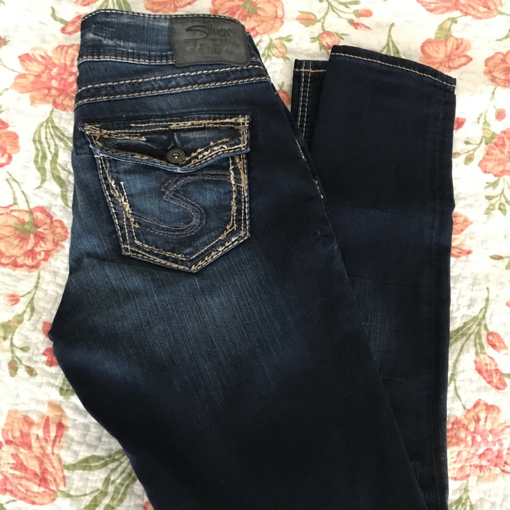 Silver Skinny Jeans