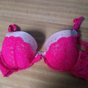 VS 36 C padded bra hot pink/light pink