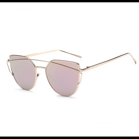 Nasty Gal Accessories - Rose Gold Mirror Pink Cat Eye Glasses