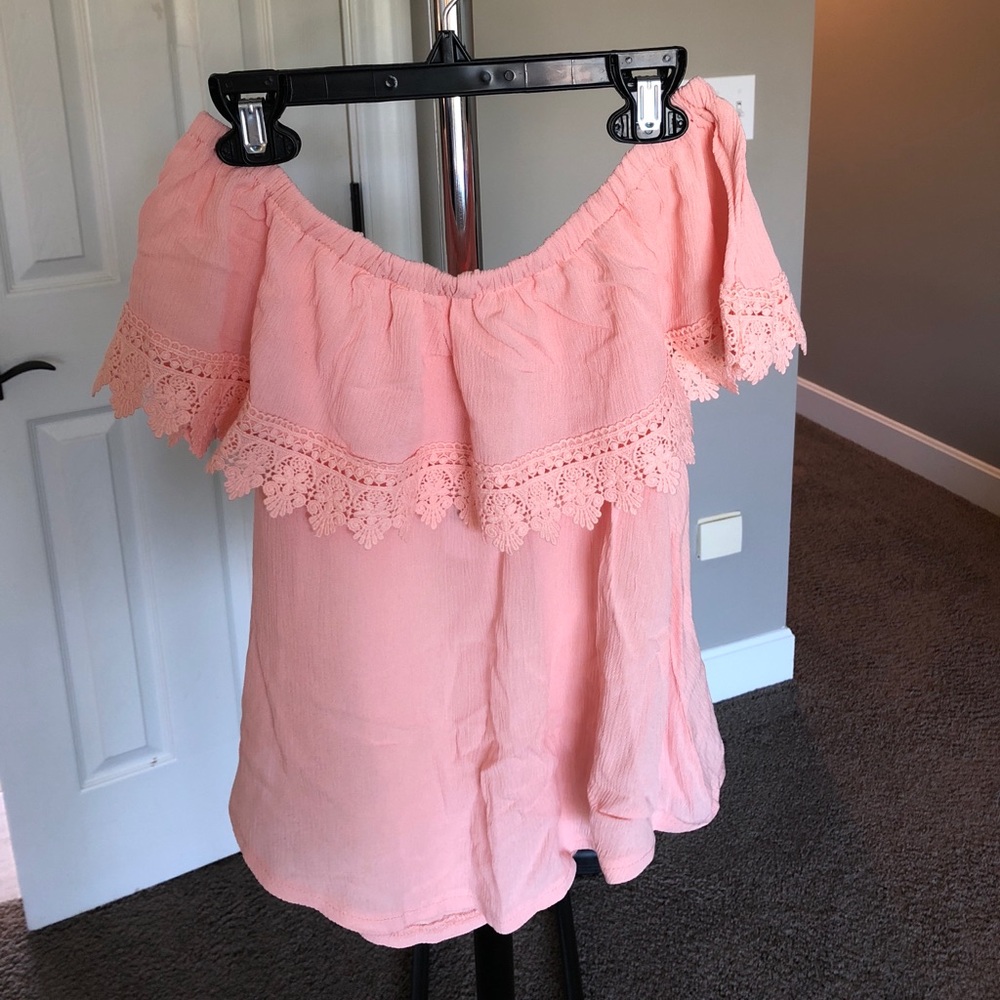 Peach Off The Shoulder Top