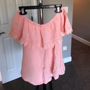 Peach Off The Shoulder Top