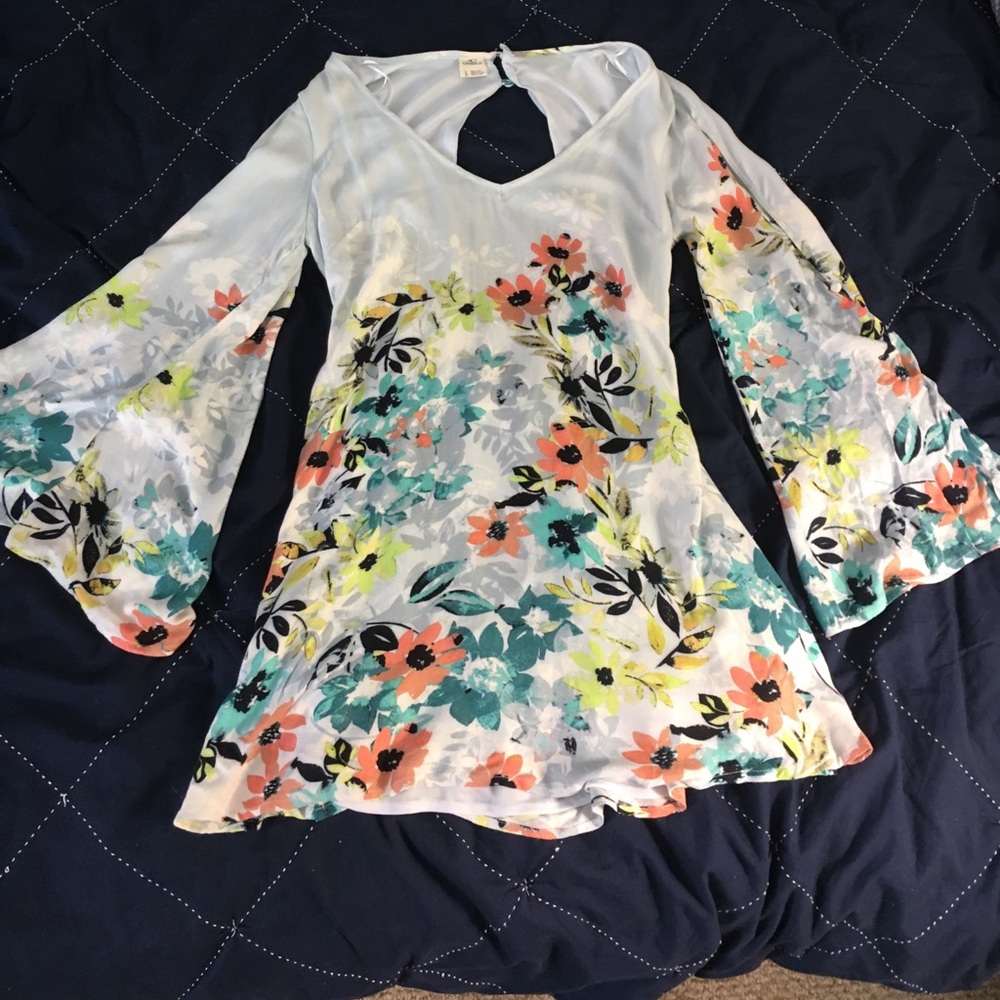 Fall Floral Bell Sleeve Dress