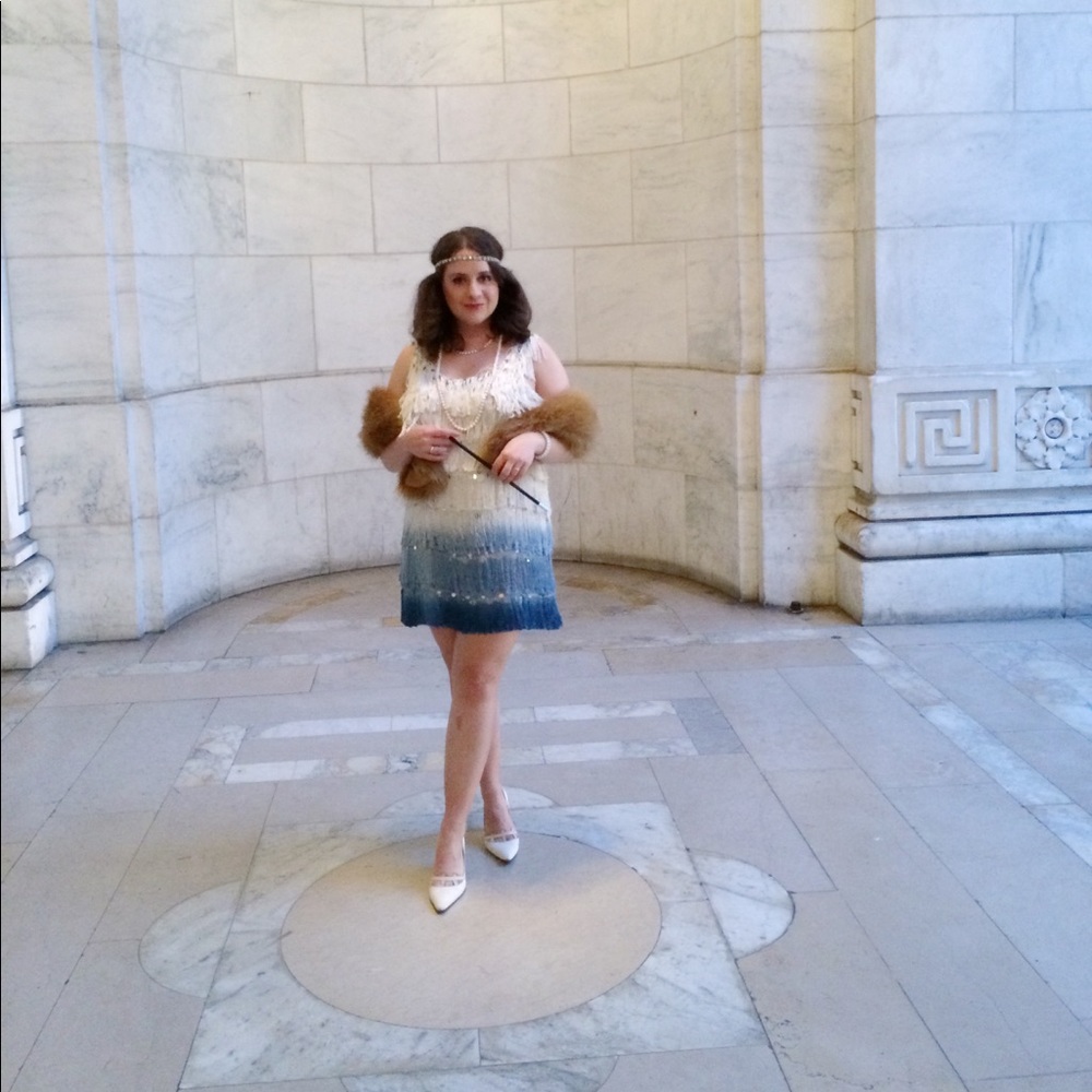 1920's flapper style Elizabetta Silk Fringe Dress - Picture 4 of 4