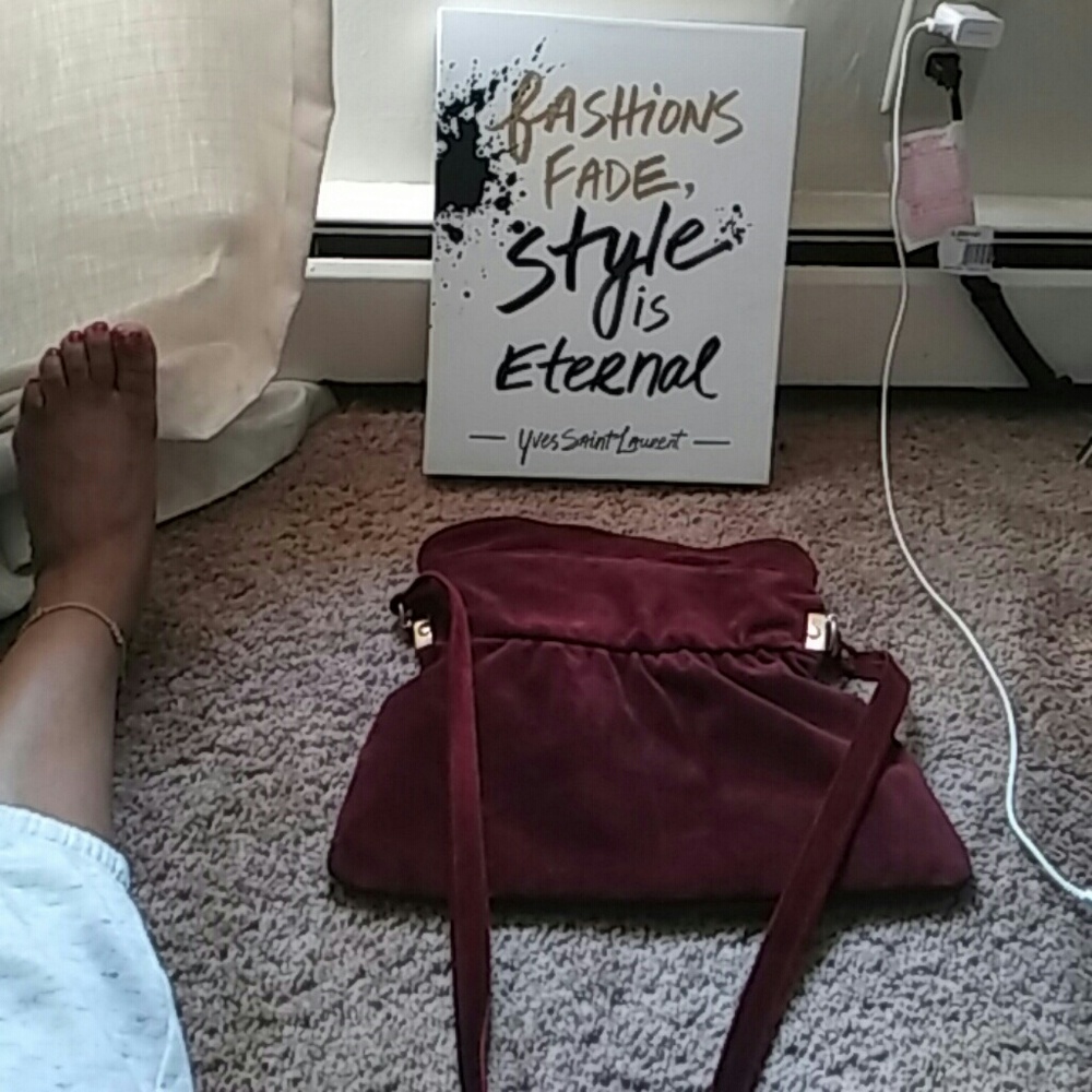 Burgundy genuine leather purse