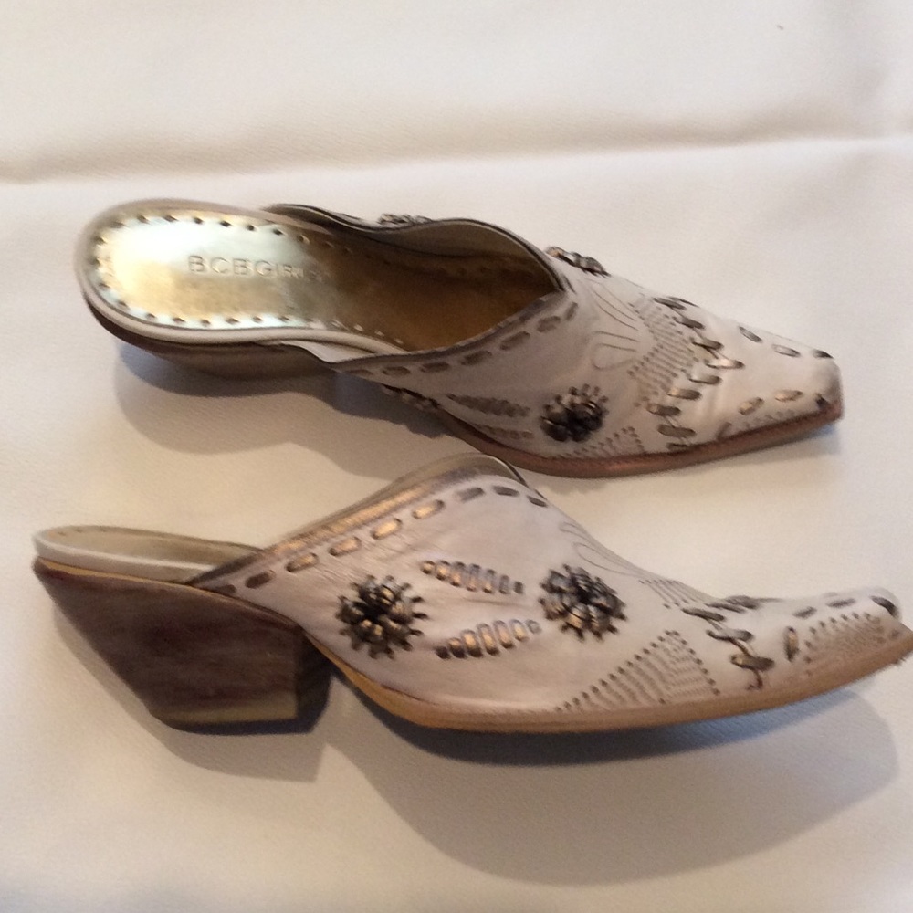 BCBG Western Cowboy Mules 8b All Leather--Classic!
