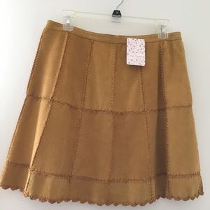 Free People gold suede skirt