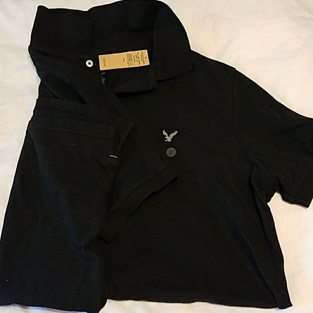 Black polo shirt
