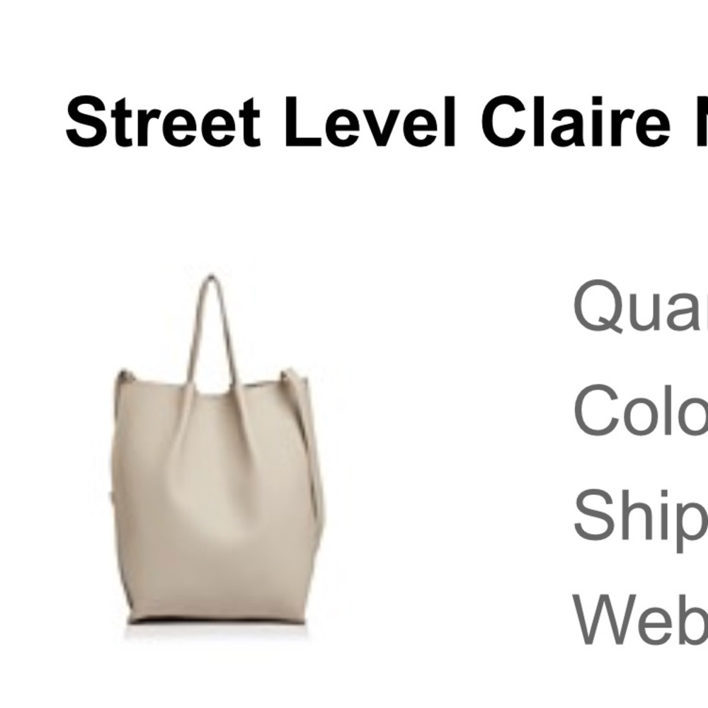 "Street level" ivory tote from bloomingdales