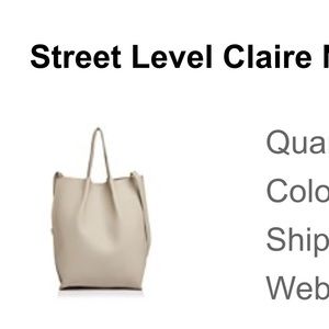 "Street level" ivory tote from bloomingdales