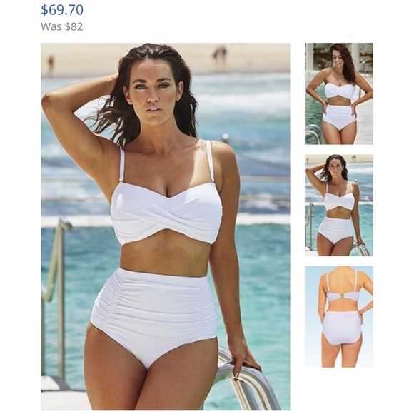 White High Waisted Two Piece Bikini EUC 12 - Picture 4 of 4