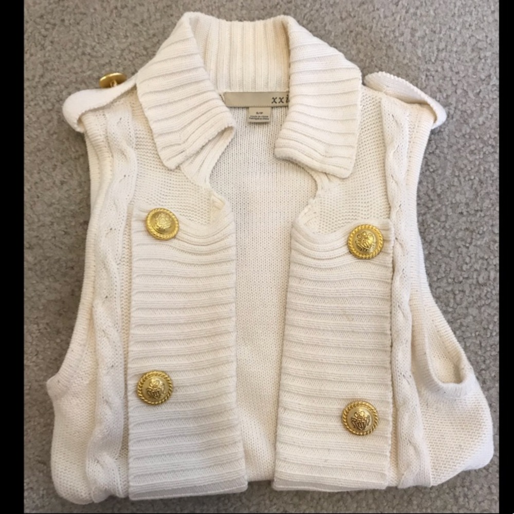 Gold Button Sweater Vest