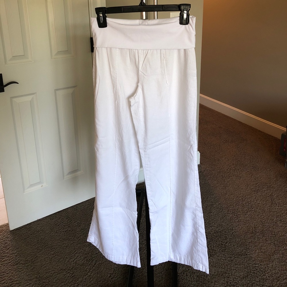 White Linen Lounge Pants