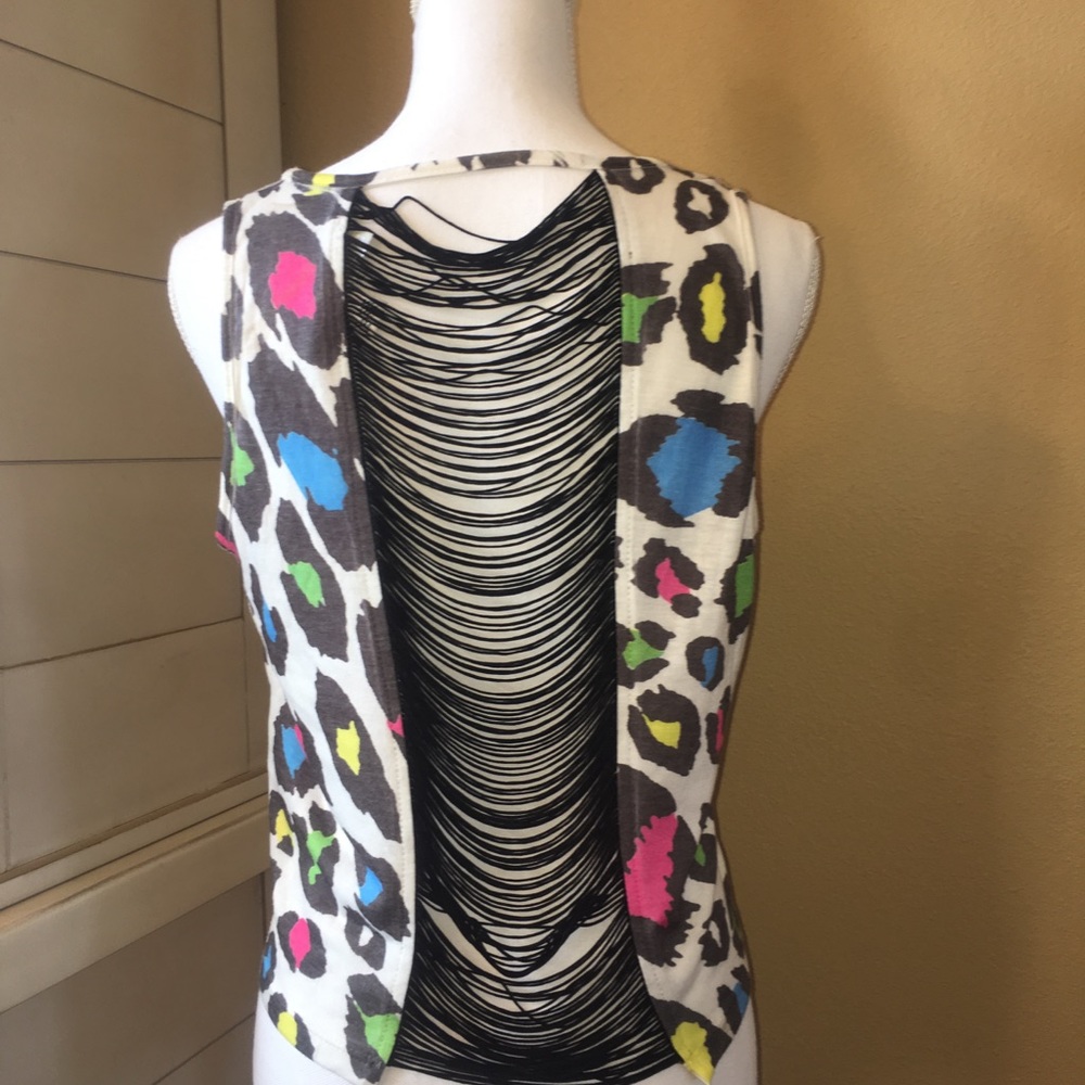 Leopard print crop top tank, boutique brand.