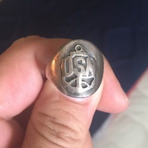 USN Chief Petty Officer Sterling Ring Vintage