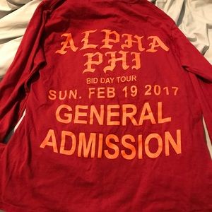 Alpha Phi bid day tour shirt!