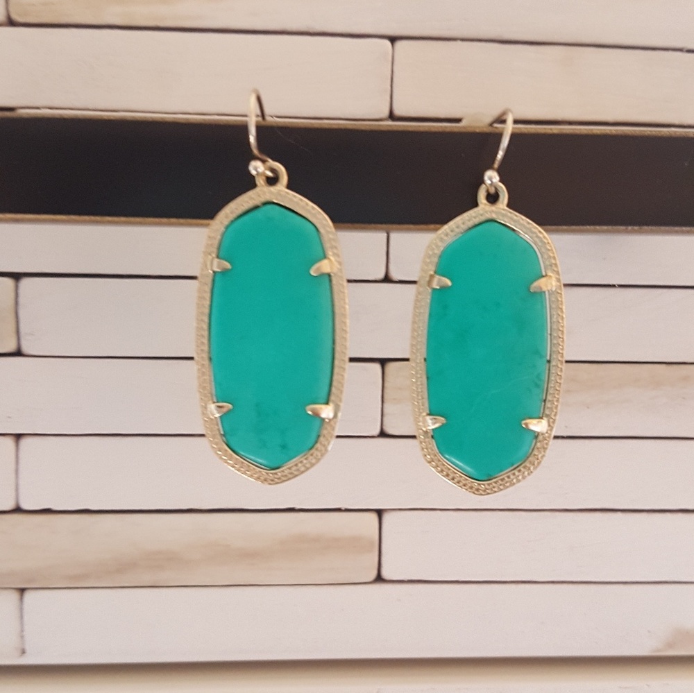 Kendra Scott teal Elle earrings