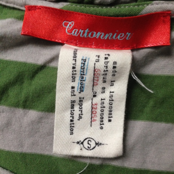 Anthro Cartonnier green / gray striped top - Picture 4 of 7