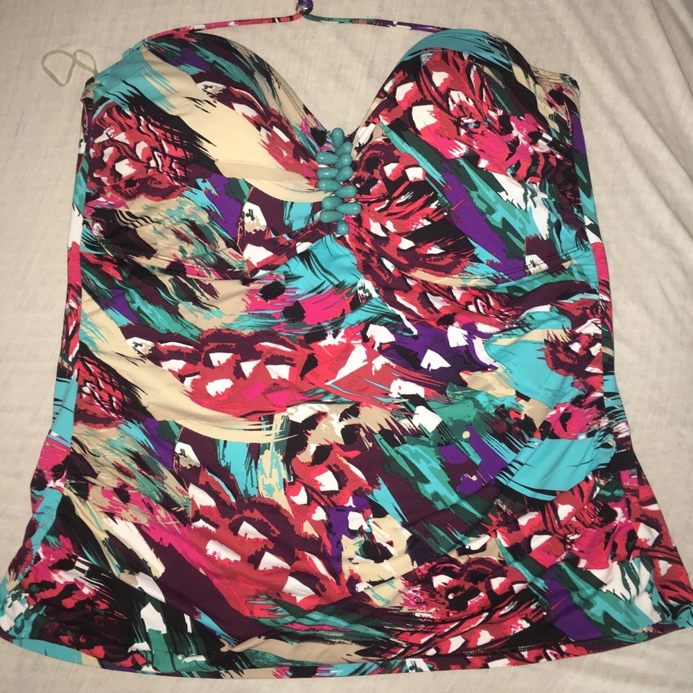 La Blanca Tankini top with stone embellishments