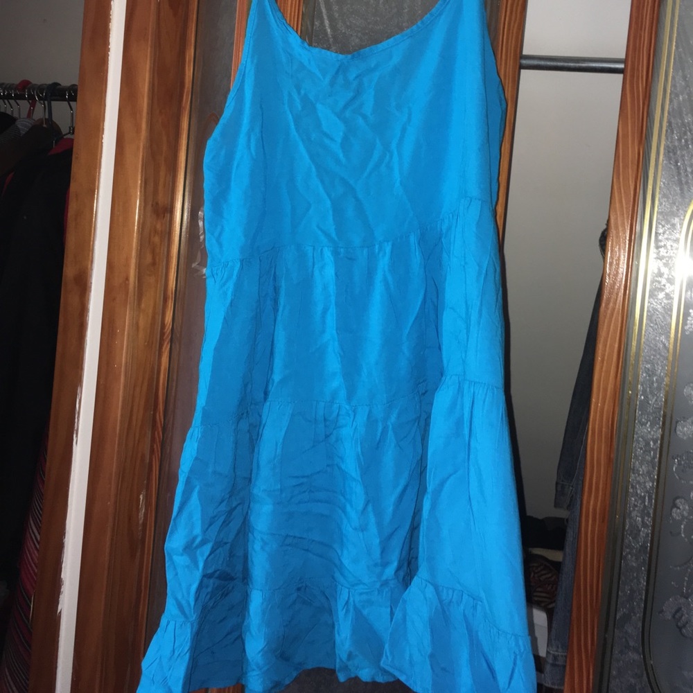 Bright blue dress