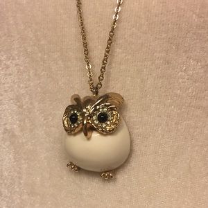 White Owl Pendant Necklace