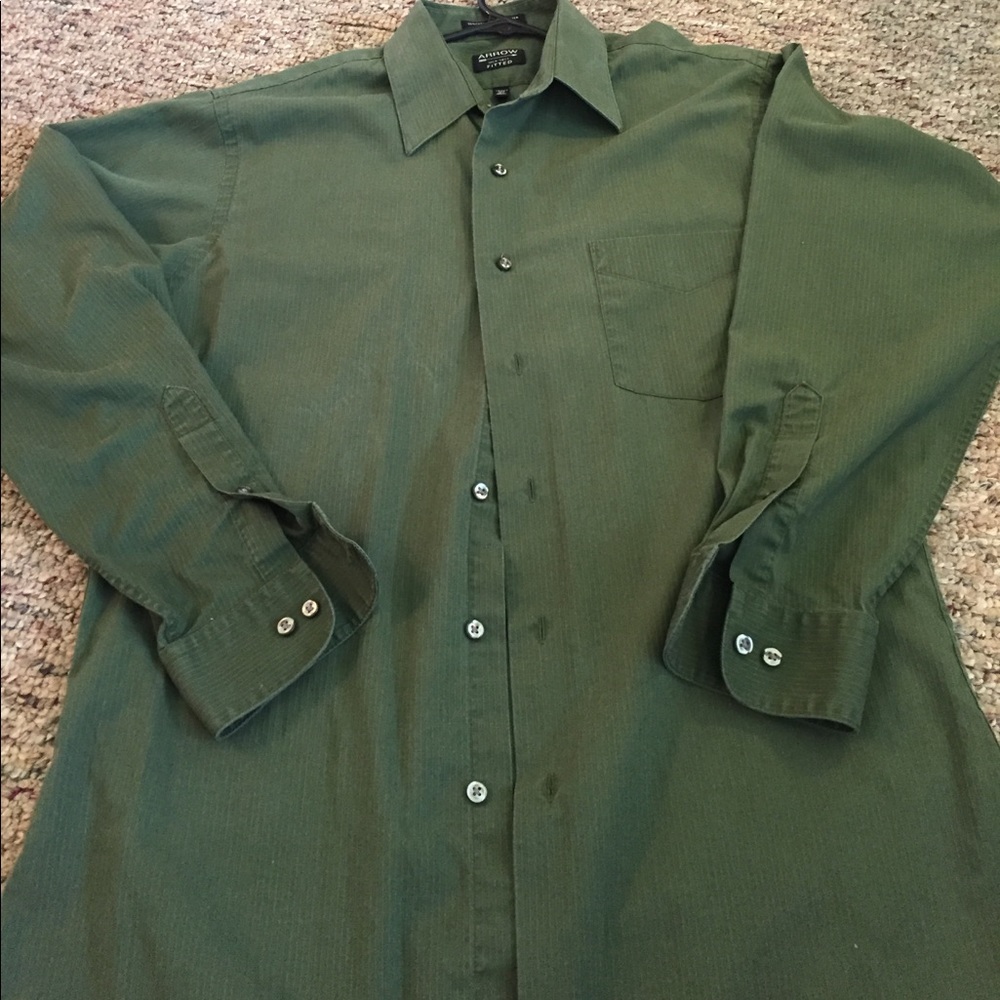 Hunter green button down