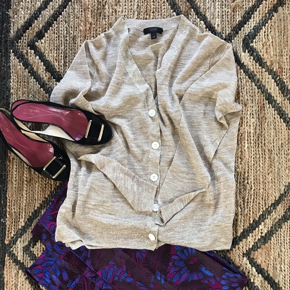 J. Crew Sparkly Botton Down Cardigan
